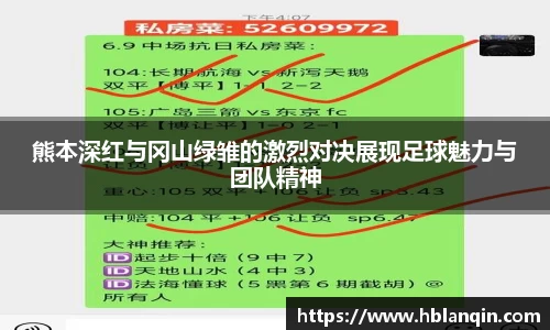 熊本深红与冈山绿雏的激烈对决展现足球魅力与团队精神
